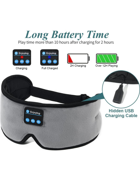 Auriculares para dormir inalámbricos 3D ERNSTING gris con altavoces HD