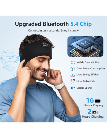 Auriculares para dormir Bluetooth ZHENYEMEI con micrófono HD