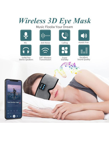 Auriculares para dormir inalámbricos 3D ERNSTING gris con altavoces HD