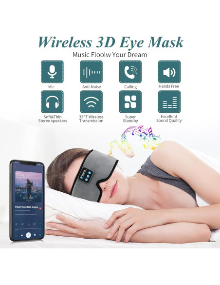 Auriculares para dormir inalámbricos 3D ERNSTING gris con altavoces HD