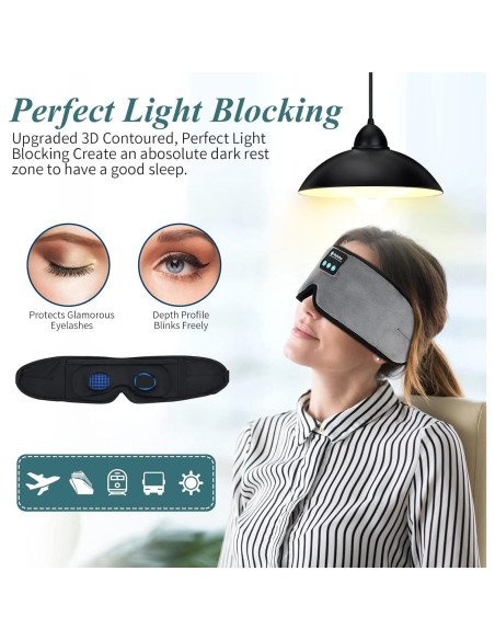 Auriculares para dormir inalámbricos 3D ERNSTING gris con altavoces HD