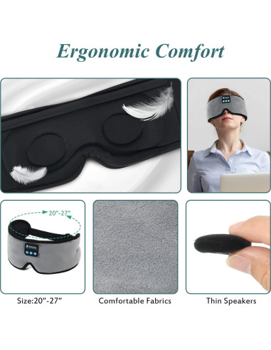 Auriculares para dormir inalámbricos 3D ERNSTING gris con altavoces HD