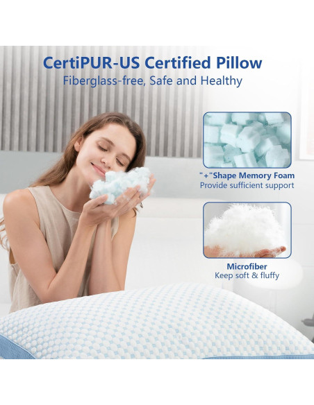 Almohada Ajustable WEUP Reina con Espuma Memoria Refrigerante