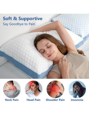 Almohada Ajustable WEUP Reina con Espuma Memoria Refrigerante