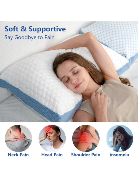 Almohada Ajustable WEUP Reina con Espuma Memoria Refrigerante