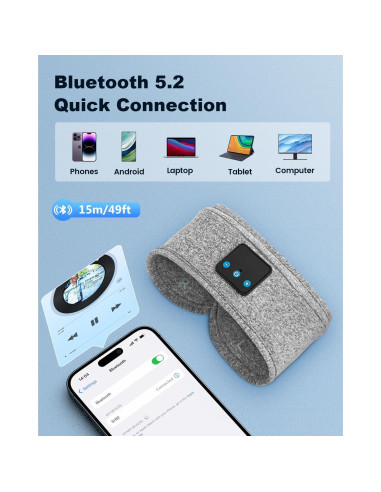 Auriculares Bluetooth 5.2 para dormir New Bee SH82 26H