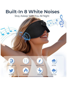 Máscara de Sueño Bluetooth LC-dolida con Ruido Blanco - Negro 2