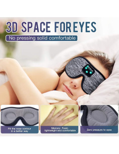 Máscara para dormir Bluetooth Boodlab con auriculares lavables 2
