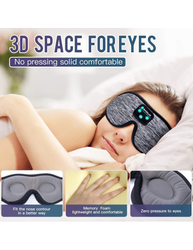 Máscara para dormir Bluetooth Boodlab con auriculares lavables