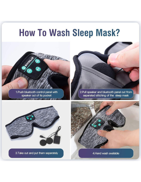Máscara para dormir Bluetooth Boodlab con auriculares lavables