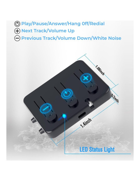 Módulo Bluetooth 5.4 MUSICOZY para Máscara de Sueño con Ruido Blanco