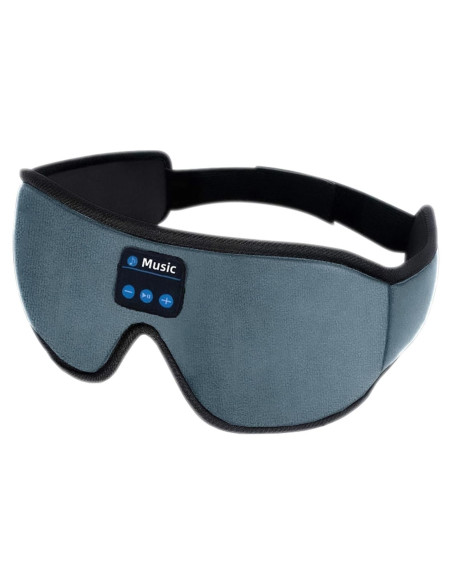 Máscara para dormir con auriculares Bluetooth 5.3 3D gris