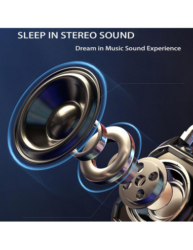 Máscara para dormir con auriculares Bluetooth 5.3 3D gris