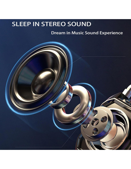 Máscara para dormir con auriculares Bluetooth 5.3 3D gris