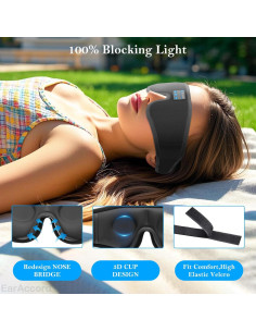 Máscara para dormir Bluetooth EarAccord con auriculares HD 2