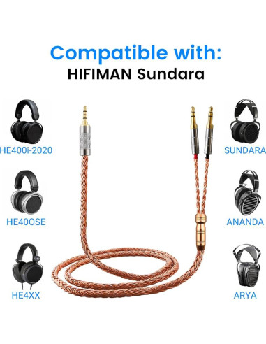 Cable de Reemplazo XIUSHAOT para Auriculares Hifiman 2.5mm