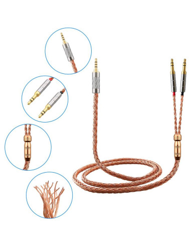 Cable de Reemplazo XIUSHAOT para Auriculares Hifiman 2.5mm