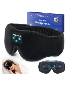 Auriculares para dormir Bluetooth 5.3 ANRUOLA con máscara de ojos