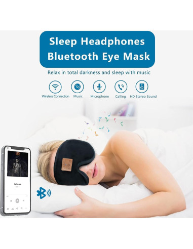 Mascarilla para dormir Bluetooth ZRUHIG con auriculares 3D