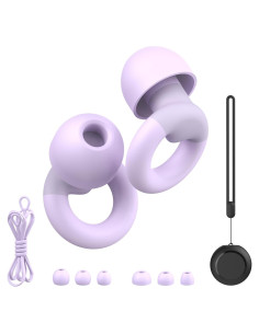 Tapones para oídos JUSTRVN de silicona suave - 7 pares y cordón