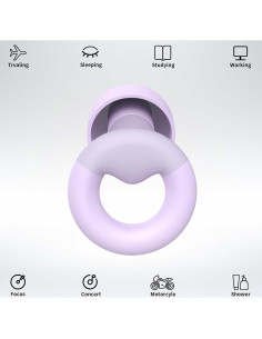 Tapones para oídos JUSTRVN de silicona suave - 7 pares y cordón 2