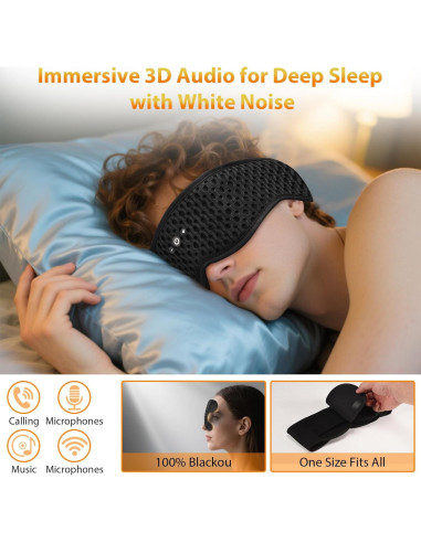 Máscara de Sueño Bluetooth ASIILOVI HF016 3D Ajustable