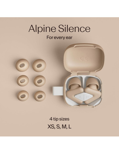 Tapones para oídos Alpine Silence Beige - Reutilizables SNR 22dB