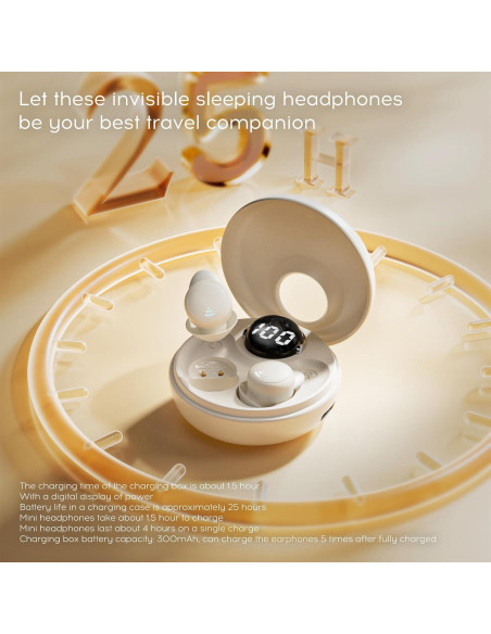 Auriculares LOBKIN Inalámbricos para Dormir Bluetooth 5.3 Beige Auriculares LOBKIN Inalámbricos para Dormir Bluetooth 5.3 Beige