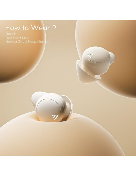 Auriculares LOBKIN Inalámbricos para Dormir Bluetooth 5.3 Beige Auriculares LOBKIN Inalámbricos para Dormir Bluetooth 5.3 Beige