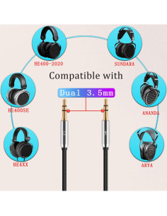 Cable de Audio 3.5mm Doble FAAEAL HE4XX Compatible Hifiman 2