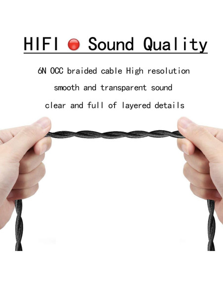 Cable de Audio 3.5mm Doble FAAEAL HE4XX Compatible Hifiman