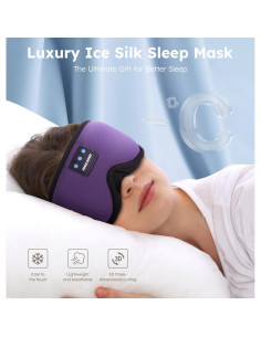 Máscara de Sueño de Seda Fría AHUIARGY con Auriculares Bluetooth 5.4 2