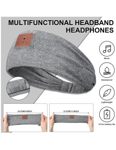 Diadema Inalámbrica Tisancy para Dormir y Hacer Deporte - 2 Piezas 2