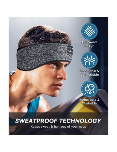 Auriculares Bluetooth MUSICOZY para Dormir Banda Cabeza 14h