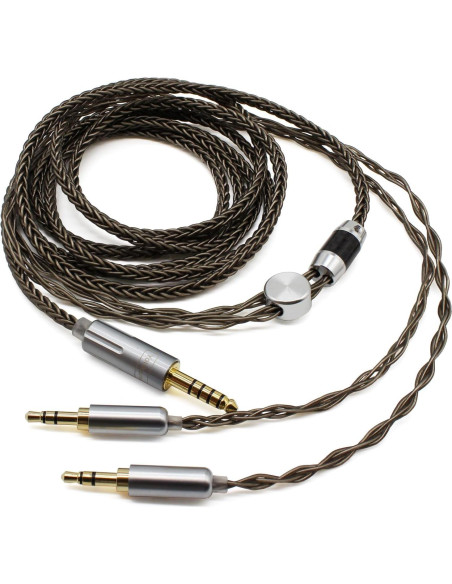 Cable de Audio Trenzado Youkamoo 4.4mm a Doble 3.5mm 1.8m