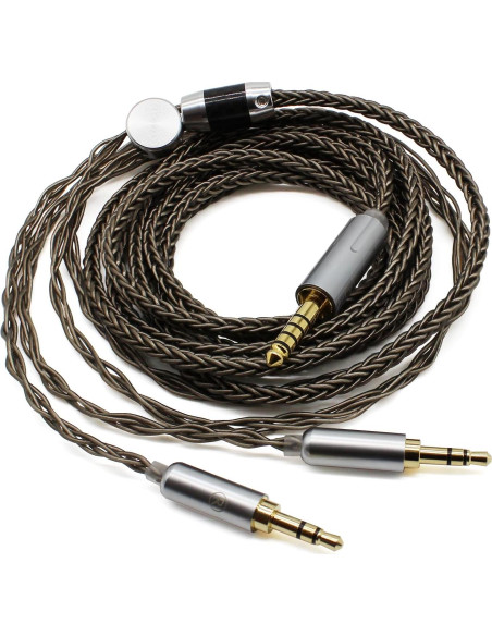 Cable de Audio Trenzado Youkamoo 4.4mm a Doble 3.5mm 1.8m