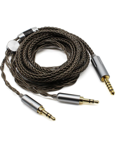 Cable de Audio Trenzado Youkamoo 4.4mm a Doble 3.5mm 1.8m