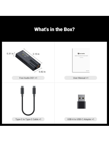 Amplificador DAC USB Fosi Audio DS1 HiFi 32bit/768kHz