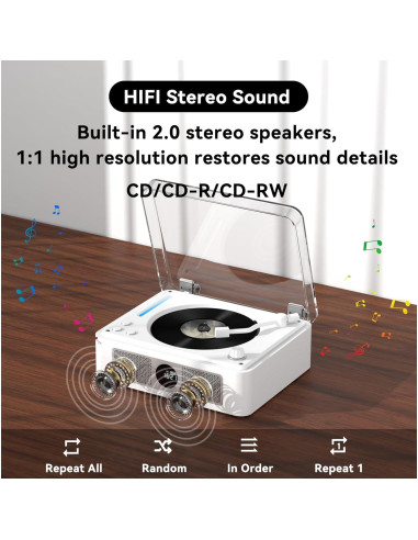 Reproductor de CD Portátil THINKYA Y11 Bluetooth HiFi 2600mAh