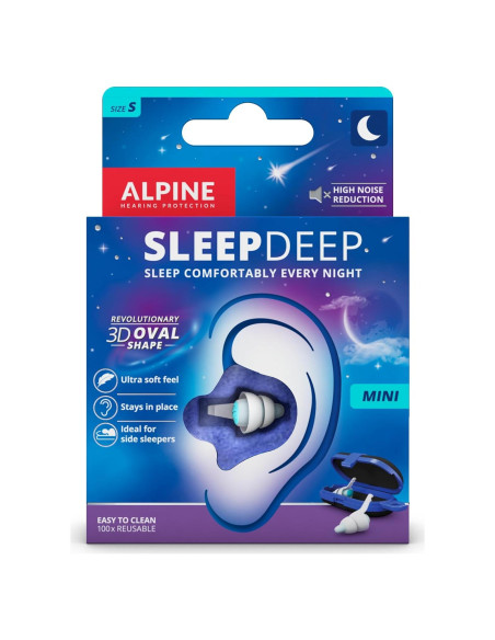 Tapones para oídos Alpine SleepDeep Mini - Gel 27dB - Reutilizables