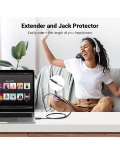 Cable de extensión UGREEN 3.5mm TRRS con micrófono 4.88m 2