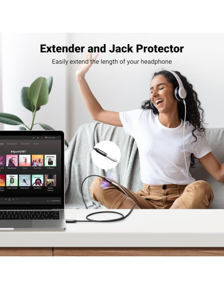 Cable de extensión UGREEN 3.5mm TRRS con micrófono 4.88m