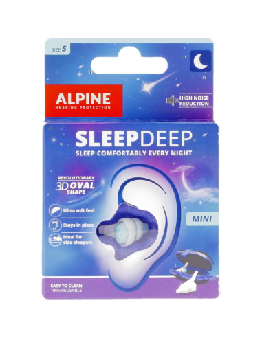 Tapones para oídos Alpine SleepDeep Mini - Gel 27dB - Reutilizables