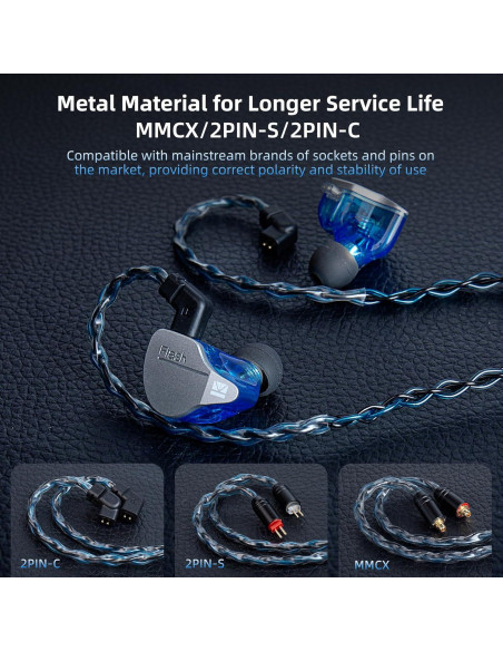 Cable IEM KBEAR ST12 Plus 2m 8 Núcleos 4N OFC 2PIN 3.5MM