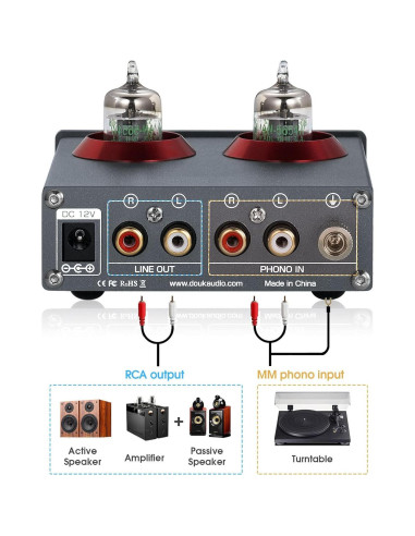 Preamplificador de Válvula Douk Audio T4 PRO para Tocadiscos MM