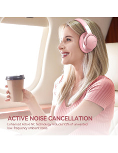 Auriculares Inalámbricos AUSDOM E7 Bluetooth 5.0 ANC 50H Oro Rosa 2