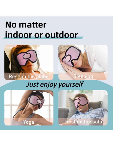 Máscara de Sueño Inalámbrica SYPVRY Rosa con Auriculares Bluetooth