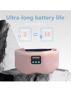 Máscara de Sueño Bluetooth SYPVRY Rosa con Auriculares Inalámbricos 2
