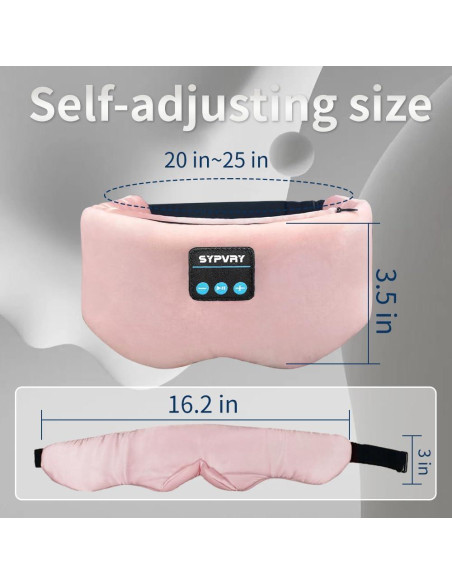 Máscara de Sueño Bluetooth SYPVRY Rosa con Auriculares Inalámbricos