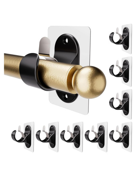 Soportes de Barra de Cortina Antimbee 8 Pcs Adhesivos 8 kg